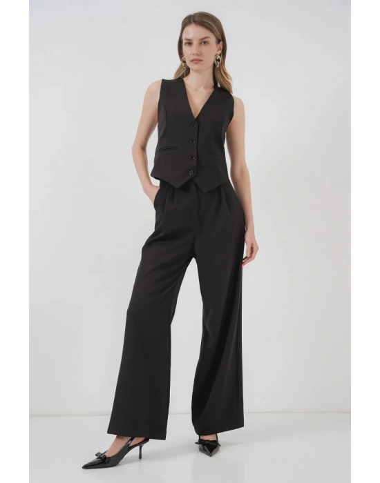 6709 Yelek Pantolon İkili Takım  Siyah