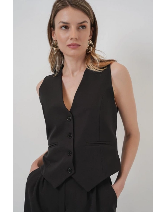 6709 Yelek Pantolon İkili Takım  Siyah