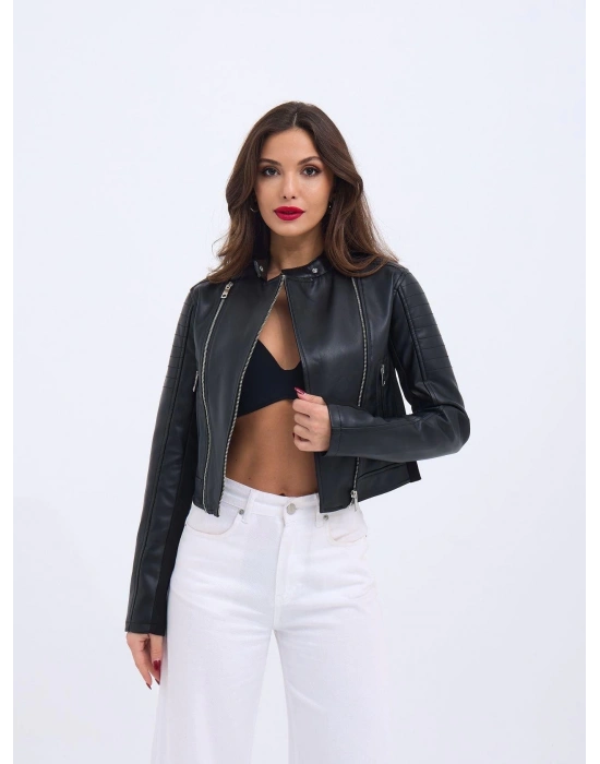 6711 DERİ CEKETSİYAH