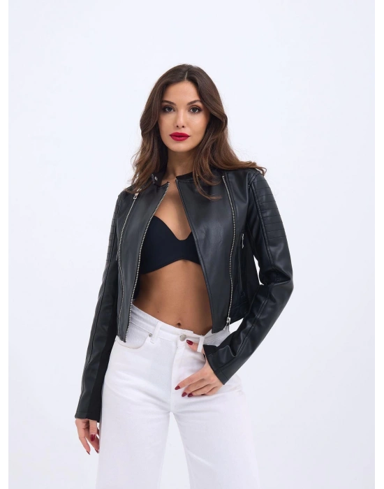 6711 DERİ CEKETSİYAH