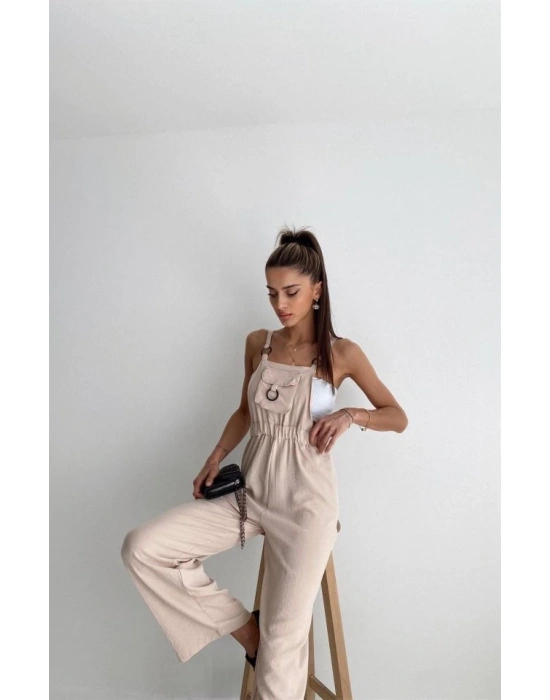 7023 Askılı Bahçıvan Tulum  Bej