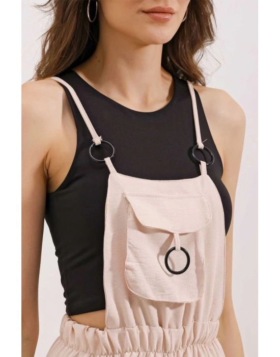 7023 Askılı Bahçıvan Tulum  Bej