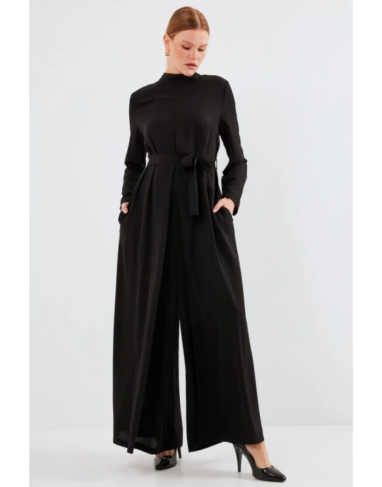 7028 Uzun Tulum Elbise  Siyah