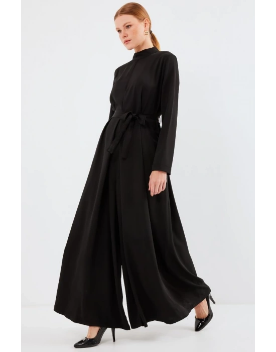 7028 Uzun Tulum Elbise  Siyah