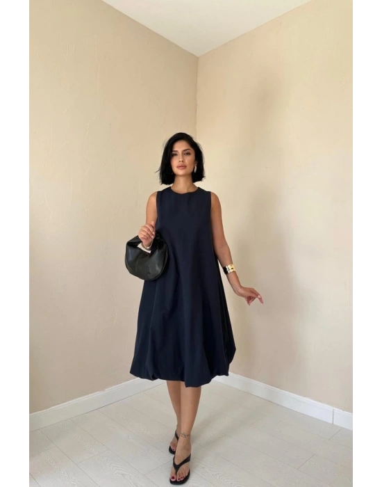 Lacivert Comfort Balon Elbise