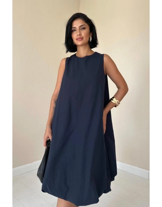 Lacivert Comfort Balon Elbise