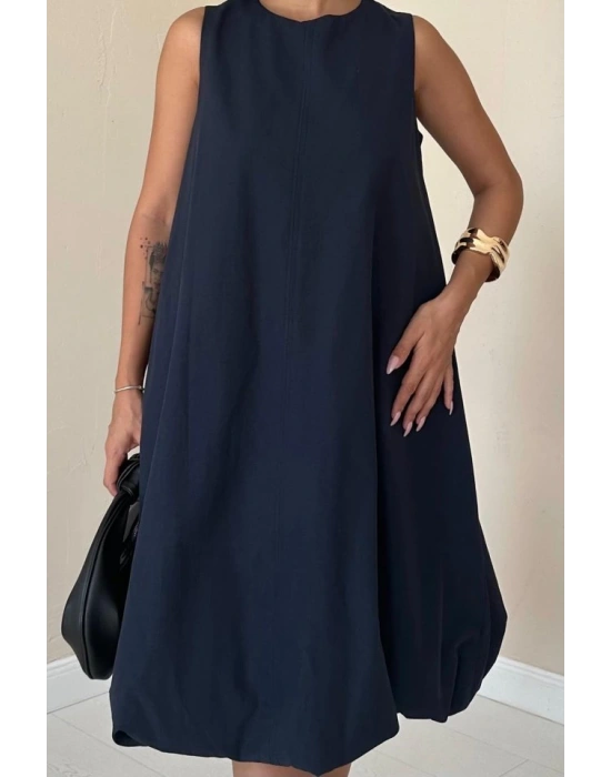 Lacivert Comfort Balon Elbise