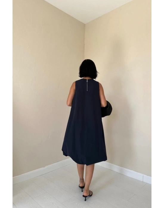 Lacivert Comfort Balon Elbise