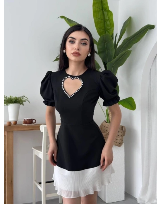 afe Kalp Detaylı Elbise