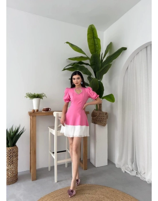 afe Kalp Detaylı Elbise