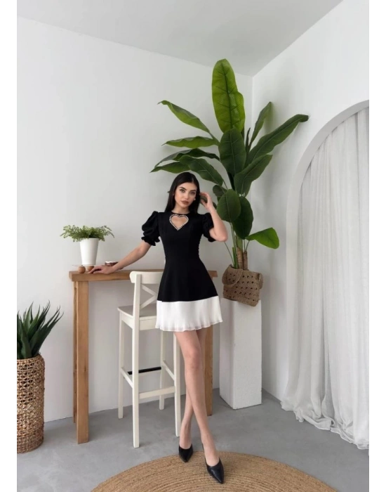 afe Kalp Detaylı Elbise