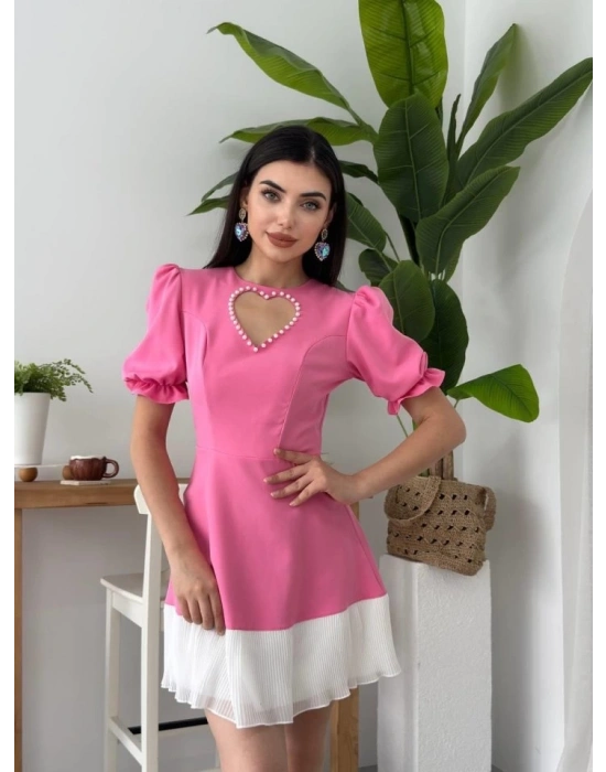 afe Kalp Detaylı Elbise