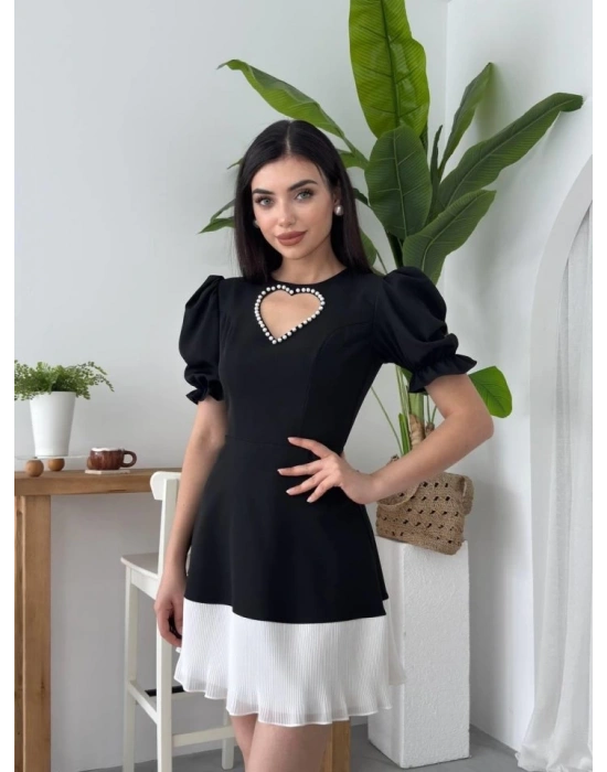 afe Kalp Detaylı Elbise