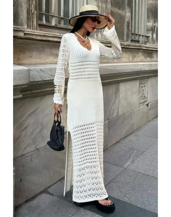 Ajur Detaylı İspanyol Kol Elbise 2840