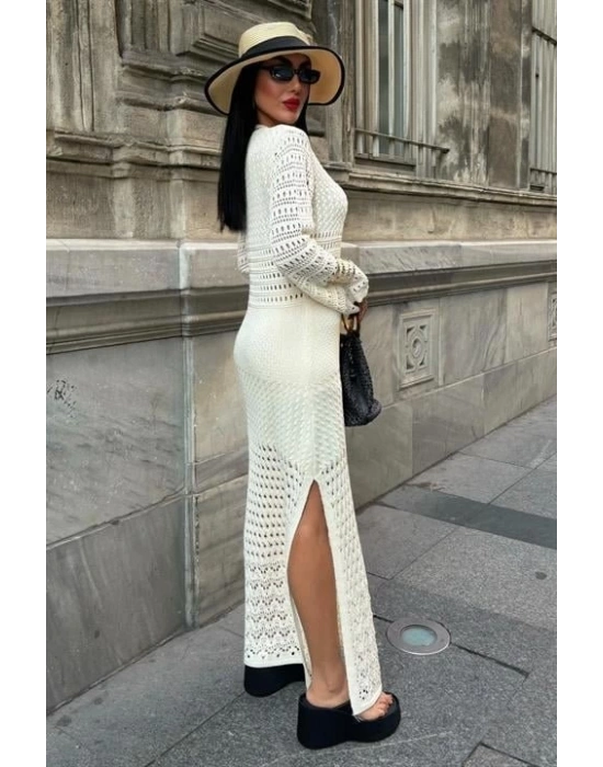 Ajur Detaylı İspanyol Kol Elbise 2840