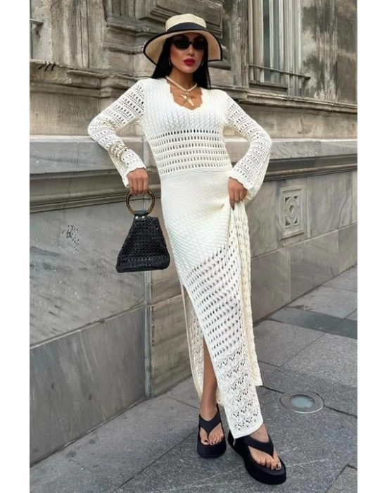 Ajur Detaylı İspanyol Kol Elbise 2840