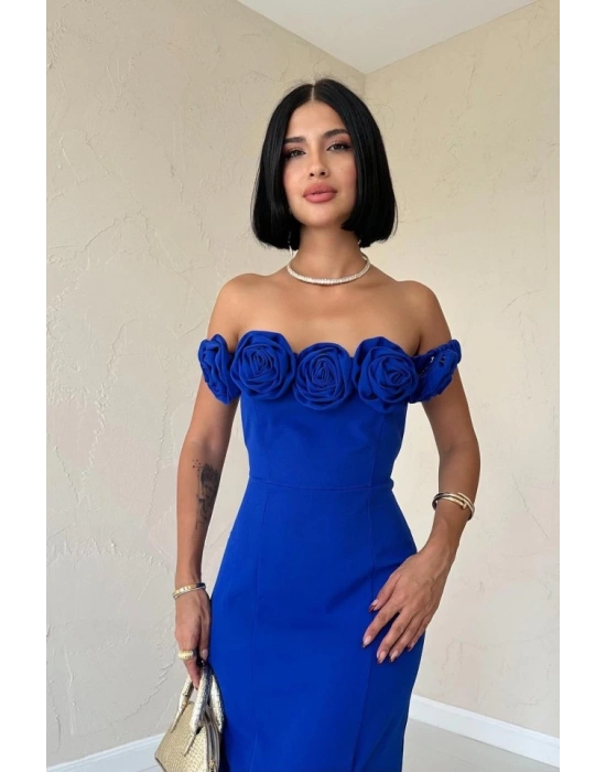 Saks adonna Yaka Güllü Elbise