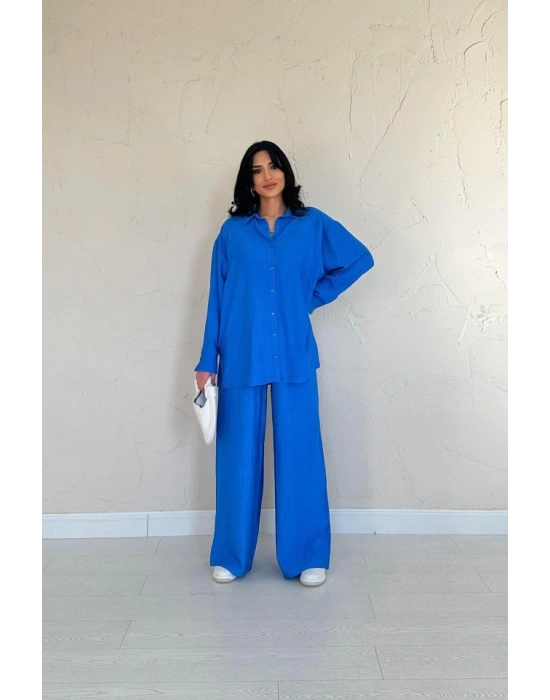 aks Alice Gömlek Ve Bol Kesim Pantolon Takım