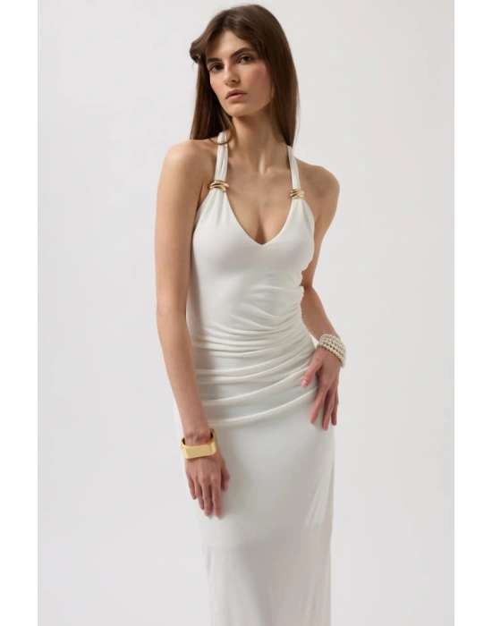 Aksesuar Detay Maxi Elbise