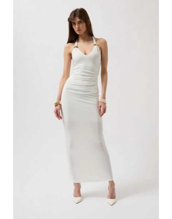 Aksesuar Detay Maxi Elbise