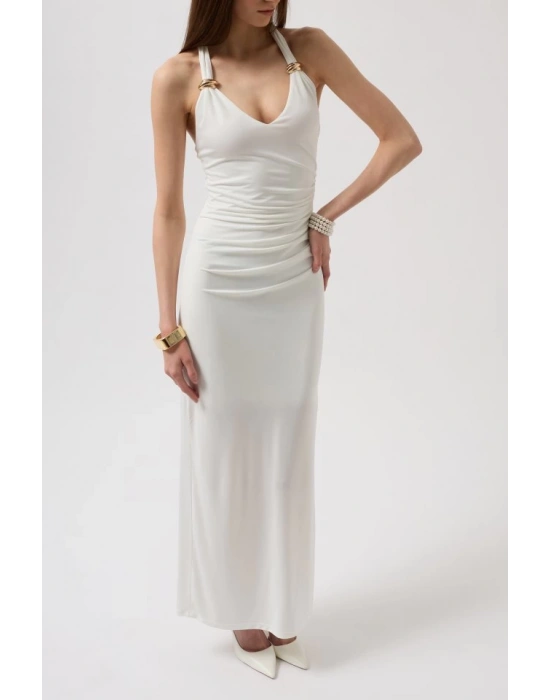 Aksesuar Detay Maxi Elbise