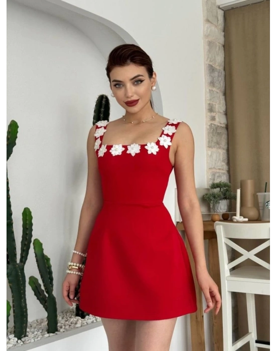 Alyosa Çiçek Detaylı Elbise