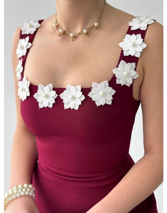 Alyosa Çiçek Detaylı Elbise