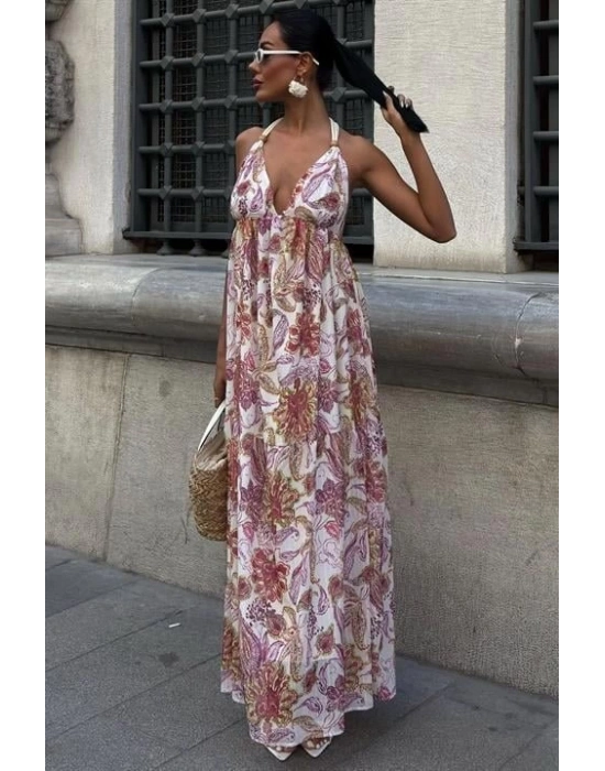 Amelia ırt Dekolteli Şifon Elbise 2614