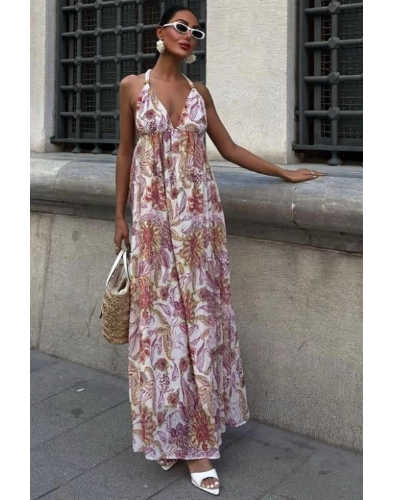 Amelia ırt Dekolteli Şifon Elbise 2614