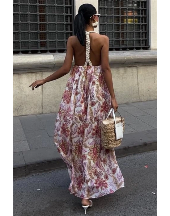 Amelia ırt Dekolteli Şifon Elbise 2614