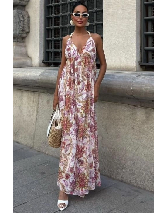 Amelia ırt Dekolteli Şifon Elbise 2614