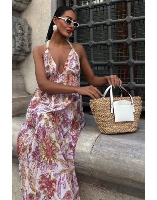 Amelia ırt Dekolteli Şifon Elbise 2614