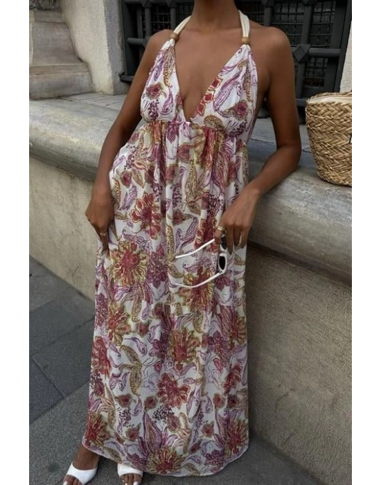 Amelia ırt Dekolteli Şifon Elbise 2614