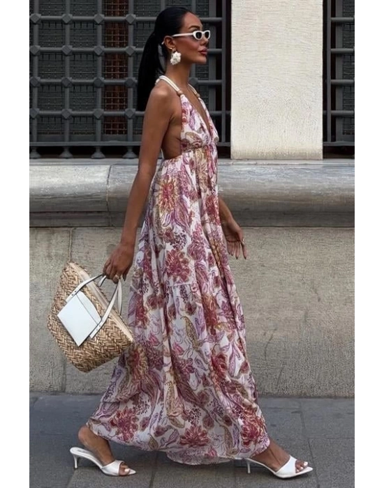 Amelia ırt Dekolteli Şifon Elbise 2614