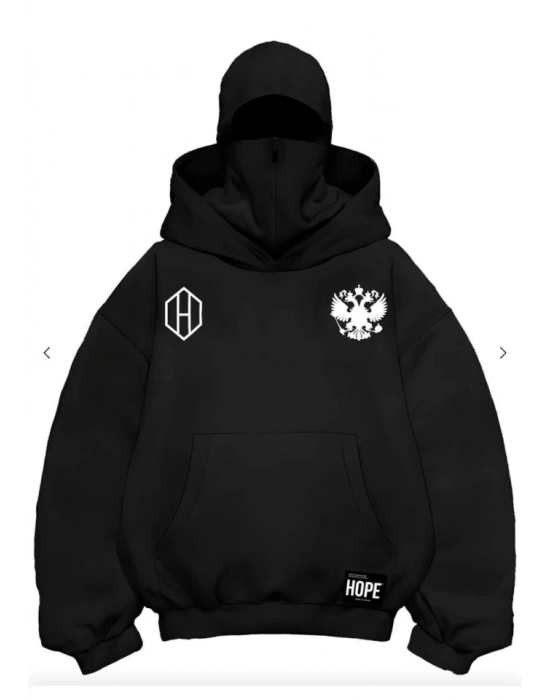 amuray Ninja Çift Kapşonlu ZIP Fermuarlı Kanguru Çepli Tam Fermuarlı Hoodie ön Ve Arka Baskılı aske Detaylı wetshirt  iyah