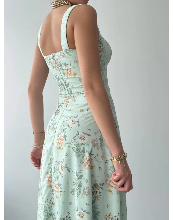 Anjelik Yırtmaç Detaylı Elbise