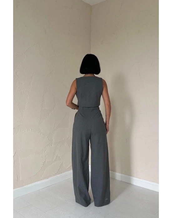 Antrasit Klas Ceket Ve Yelek Ve Pantolon Takım