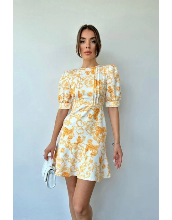 arı Çiçekli Elbise