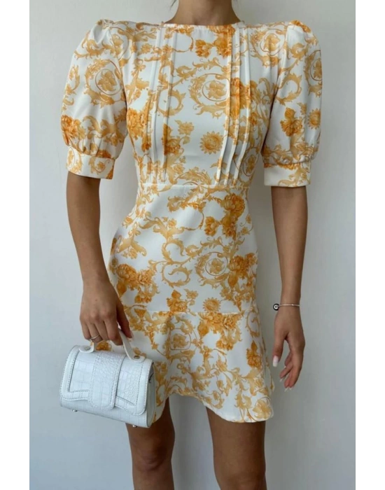 arı Çiçekli Elbise