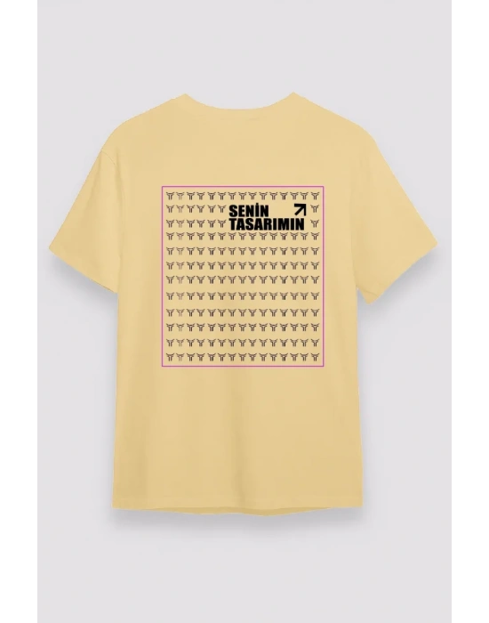 Arka 24/1 Düz Oversize Tshirt  Bej