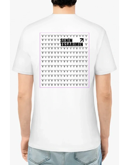 Arka 24/1 Düz Oversize Tshirt  Beyaz