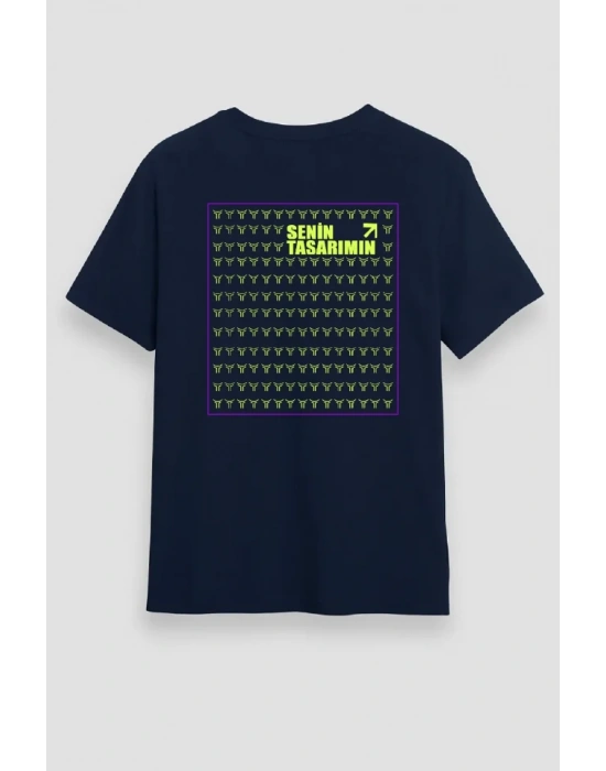 Arka Oversize Tshirt 24/1 Düz  acivert