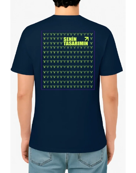 Arka Oversize Tshirt 24/1 Düz  acivert