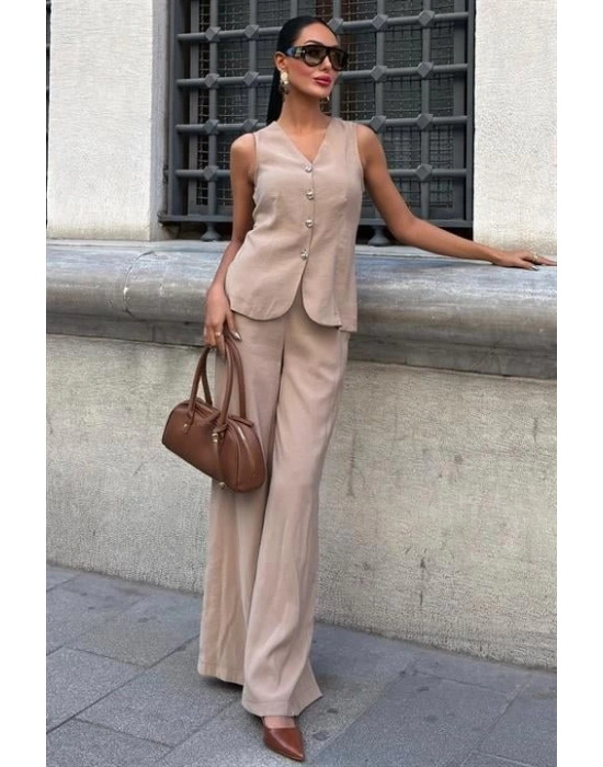 Arkası Bağcıklı Yelek Plazza Pantolon odal Takım 1020208