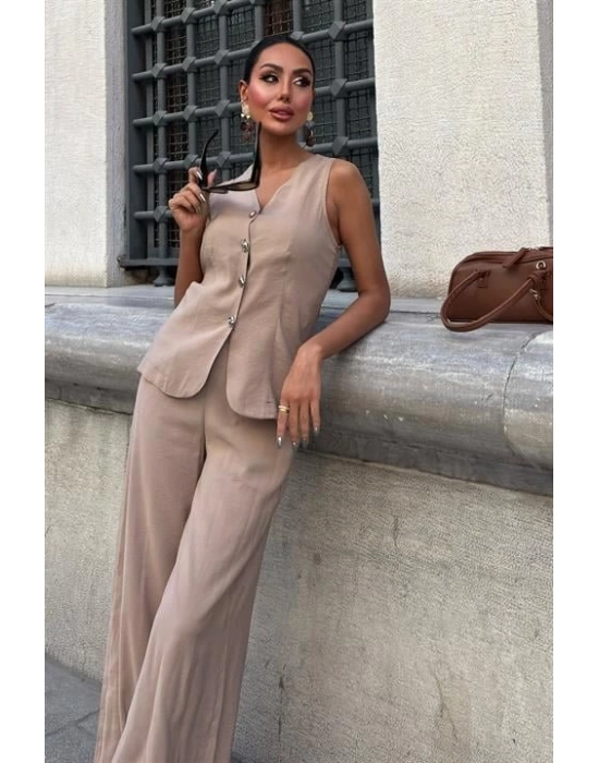 Arkası Bağcıklı Yelek Plazza Pantolon odal Takım 1020208