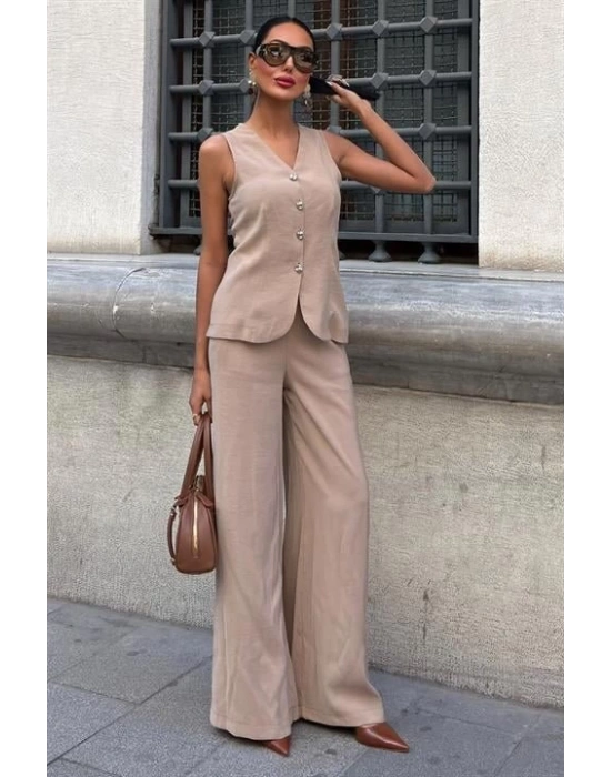 Arkası Bağcıklı Yelek Plazza Pantolon odal Takım 1020208