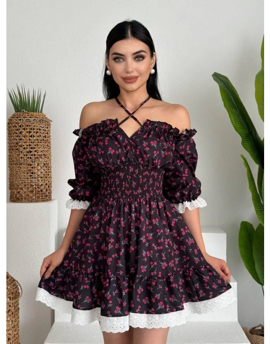 arne Beli Lastikli ini Elbise