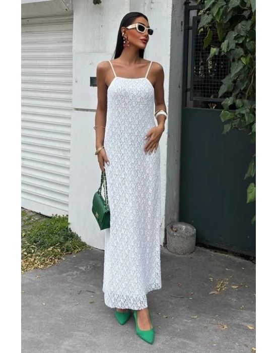 Askıları Ayarlanabilir Örme Dantel Elbise 2879