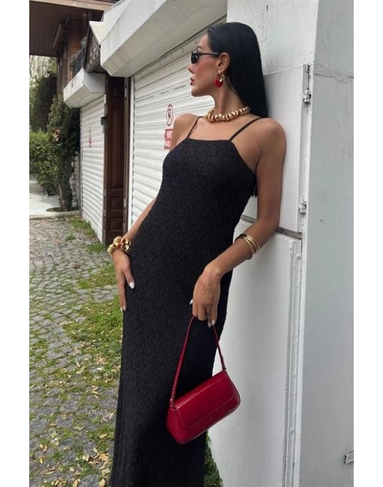 Askıları Ayarlanabilir Örme Dantel Elbise 2879