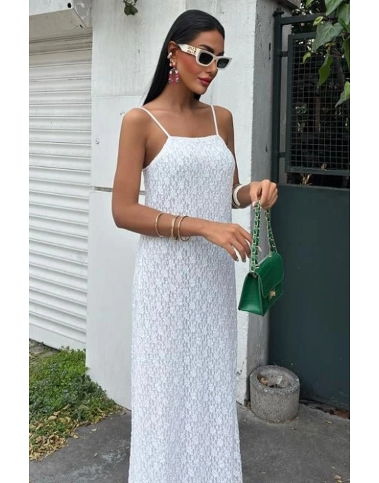 Askıları Ayarlanabilir Örme Dantel Elbise 2879